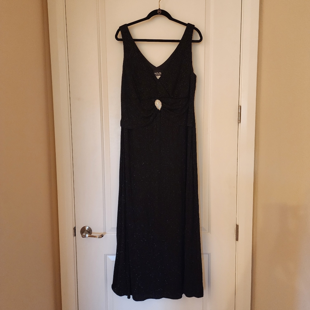 Onyx Nite Black Maxi Dress with Embellishment